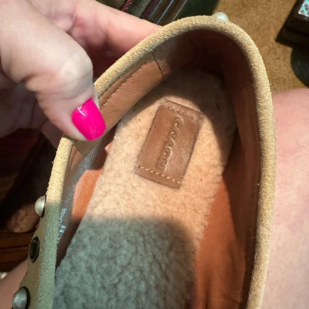 Coach Brown and Cream Moccasins with Classic Design - Picture 6 of 7